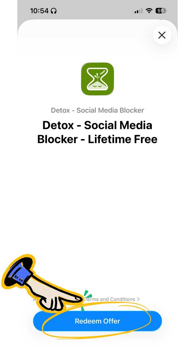 Redeem Offer confirmation screen